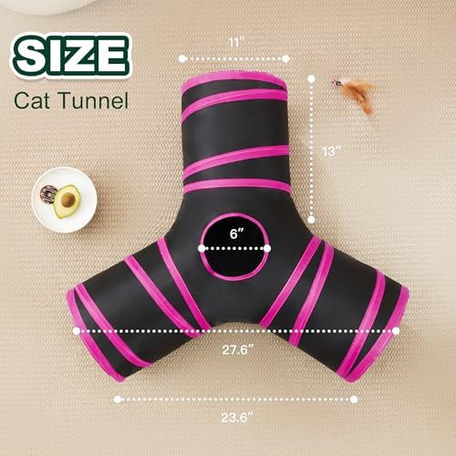Love's cabin Cat Tunnel for Indoor Cats, 3-Way Collapsible Play Tunnel - Image 2