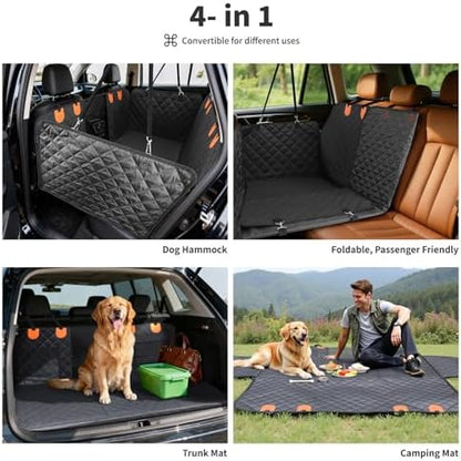 HOTEAGLE Pet Car Seat Cover with 3 Separate Hard Bottom Plates, Ideal for Car/SUV/Small Trucks, Back Seat Extender for Dogs Holds 400lbs, Black - Image 5