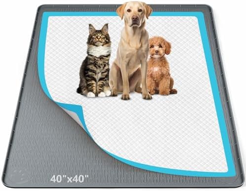 Pee Pad Holder for Dogs 40''x40'' Silicone Puppy Pee Pad Tray, Dark Grey by Bartuke