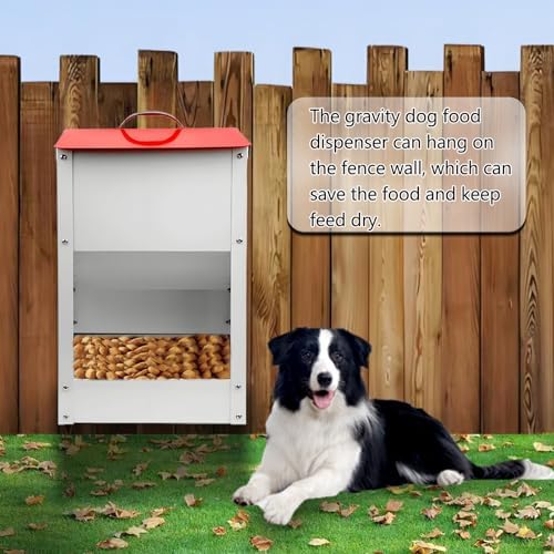 Gravity Automatic Cat Feeder Galvanized Small Animal Feeding Trough Food Dispenser for Cats Puppy 13L Outdoor Pets Feeder - Image 5