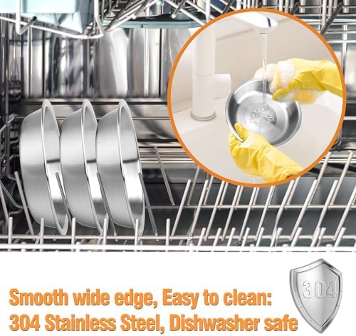 6 Pcs Stainless Steel Cat Bowls, Metal Shallow Cat Bowls Whisker Friendly - Image 7