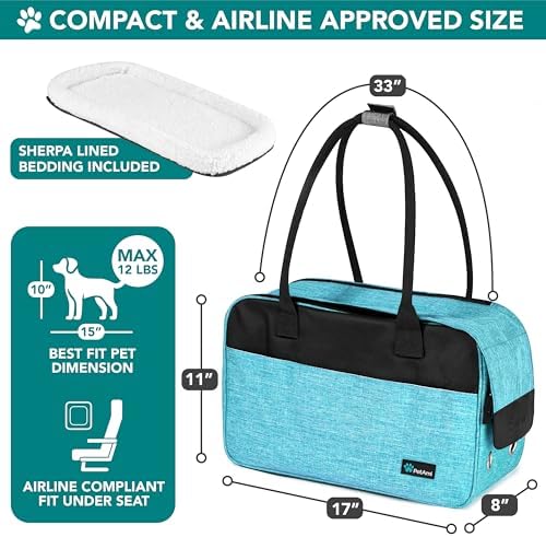 PetAmi Small Dog Purse Carrier with Pockets, Airline Approved, Turquoise - Image 2
