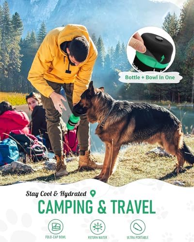 lesotc Dog Water Bottle Portable, 28oz Portable Dog Water Bottle with Bowl, Leak Proof Travel Bowl Dispenser for Dogs, One-Hand Squeeze Puppy Essentials for Walking, Hiking, Camping - Image 3
