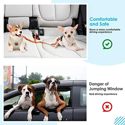 SlowTon Double Dog Seat Belt for Car with Elastic Bungee Buffer, Adjustable - Image 6