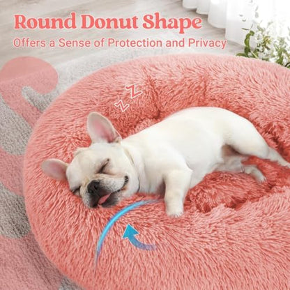 rabbitgoo Calming Cat Beds for Indoor Cats, 23 inches, Pink - Image 4