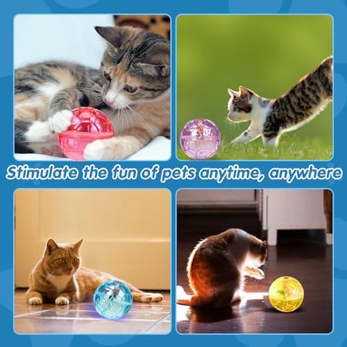 Frienda 4 Pcs Light up Cat Ball LED Motion Ghost Hunting Cat Ball, Bright - Image 6