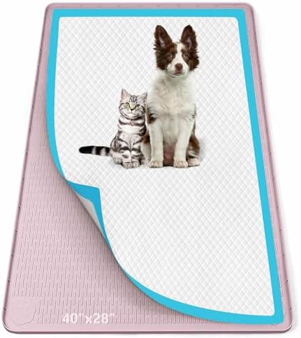 Pee Pad Holder for Dogs 40''x28'' Silicone Puppy Pee Pad Tray, Pink by Bartuke