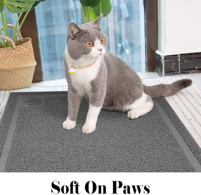 UPSKY Large Cat Litter Mat Trapper 35"×23", Waterproof, Non-Slip, Gray - Image 6