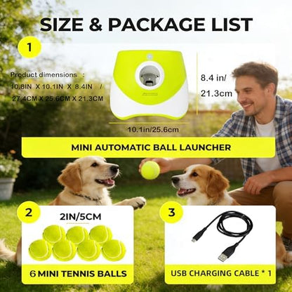 OYE Dog Ball Launcher, Automatic Balls Thrower with 6 Balls for Dog, 2 Tennis Balls Throwing Machine with 10-30 ft Throw Distance, Interactive Pet Toys for Small and Medium Dogs (Green) - Image 7