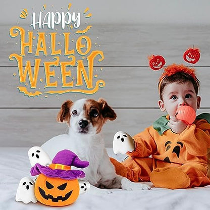 lilfrd Halloween Dog Toys, Pumpkin Ghost Hide & Seek Squeaky Toy - Image 5