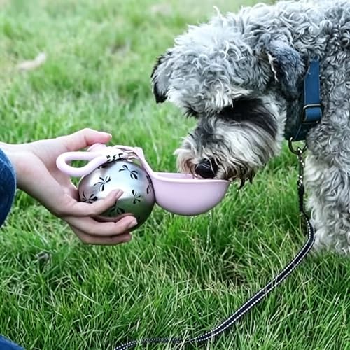 Portable Dog Water Bottle, 304 Stainless Steel Foldable Pet Water Cup, Leak-Proof Travel Water Dispenser with Foldable Silicone Bowl, 285ml Large Capacity for Dogs Cats Outdoor Walking Hiking - Image 4