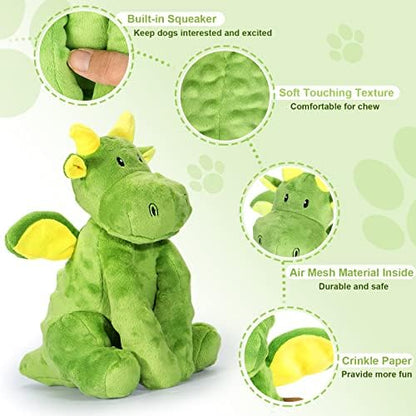 Letsmeet Squeaky Dog Toy with Crinkle Paper, Soft Puppy Teething Toys to Relieve Boredom, Interactive Plush Chew Toys for Small & Medium Dogs - Image 2