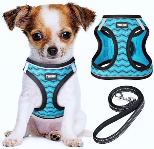 No Pull Dog Puppy Harness and Leash Set Reflective Mesh Vest XX-Small by YIMEIS
