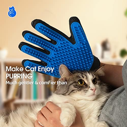 Pet Hair Removal Glove with 255 Silicone Tips for Dogs & Cats, Right Blue - Image 3