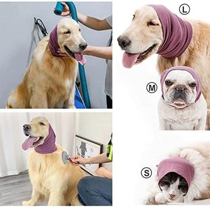 Dog Ear Cover for Anxiety Relief, Dog Calming Hood for Grooming and Bath Drying, Pet Cats and Dogs Ear Protector (Large) - Image 5