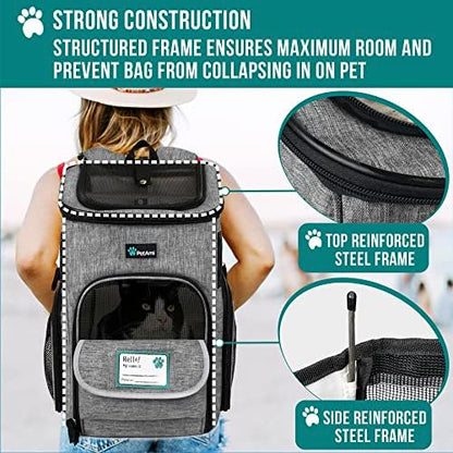 PetAmi Dog Backpack Carrier, Airline Approved 4-Way Entry Cat Bag, Gray - Image 6