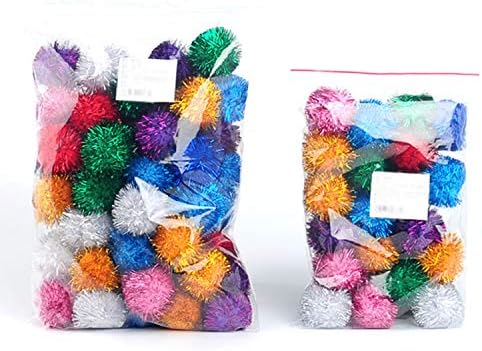 VOVIGGOL 20 Pack 2 Inches Sparkle Balls for Cats, Large Size, Glitter Pom Poms Fuzzy Balls for Cats, Kitten Indoor Assorted Color Random - Image 7