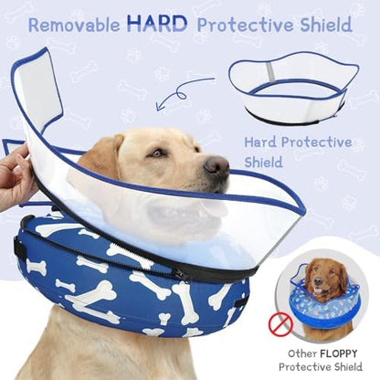 Supet Raised Inflatable Dog Cone Collar to Stop Licking, Soft Dog Cone Alternative After Surgery, Pet Neck Donut Collar for Small Medium Large Dogs - Image 3
