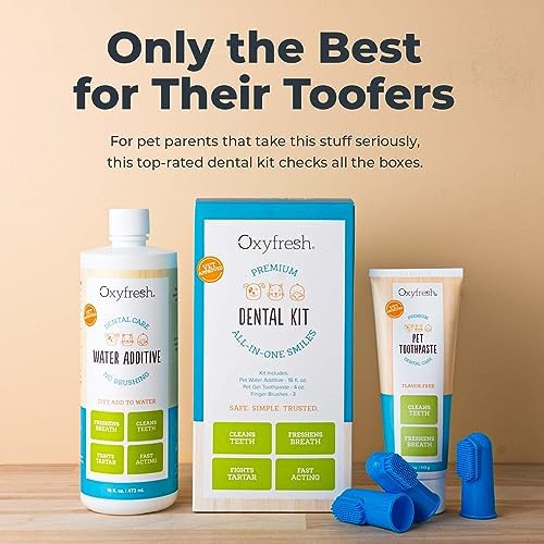 Oxyfresh Premium Pet Dental Kit for Dogs & Cats – Easiest Breath Freshener & Teeth Cleaning Solution for Fresh Breath, Clean Teeth, Plaque & Tartar Control – 4oz Toothpaste + 16oz Water Additive - Image 2