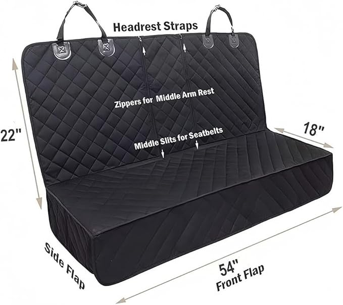 Waterproof Dog Car Seat Cover for Nissan Pathfinder 2022-2024 2025, Quilted Pet Bench Protector Non-Slip Auto Back Seat Shield Heavy Duty Scuff Guard Liner