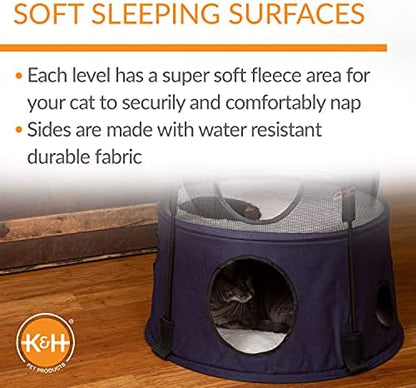 K&H Cat Tower, Tree Condo for Multiple Large Indoor Cats, 3 Level, Denim - Image 4