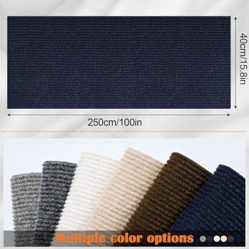 Cat Scratch Pads for Indoor Cats - 100" x 15.8" Trimmable Self-Adhesive Couch Corner Protectors for Cats, DIY Climbing Couch Protector for Scratch Post Cat Tree Shelves Wall (Dark Blue) - Image 2