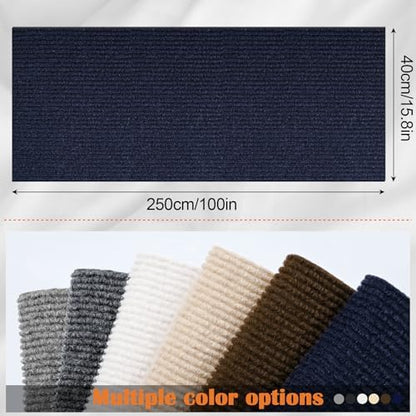 Cat Scratch Pads for Indoor Cats - 100" x 15.8" Trimmable Self-Adhesive Couch Corner Protectors for Cats, DIY Climbing Couch Protector for Scratch Post Cat Tree Shelves Wall (Dark Blue) - Image 2