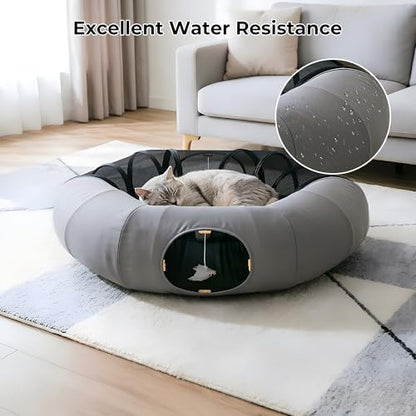 COZIWOW Cat Tunnel Bed for Indoor Cats, 2-in-1 with Splicing Design - Image 3
