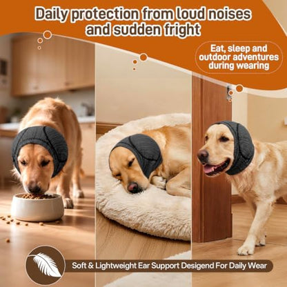 Dog Ear Muffs Noise Protection,Ear Cover with Dog Calming Head Wrap - Image 3