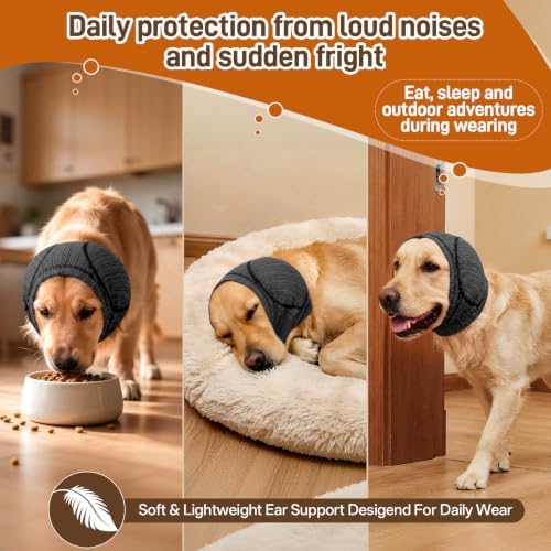 Dog Ear Muffs Noise Protection,Ear Cover with Dog Calming Head Wrap - Image 3