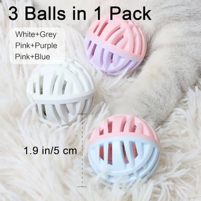 Cat Toy Balls with Bell Inside, Rubber, 2 inches, 3 Pcs - Image 2