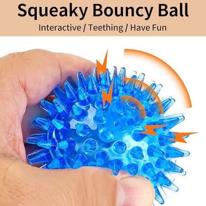 6 Pack Squeaky Spiky Dog Balls, Puppy Chew Toys for Teething, Small - Image 4