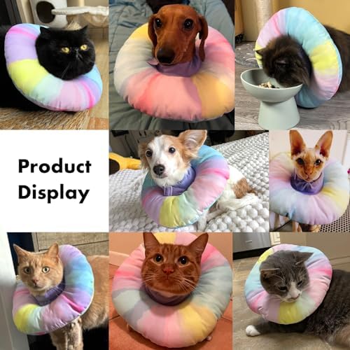 EWES Cat Cone Collar Soft,Elizabethan Recovery Donut Collar After Surgery - Image 4