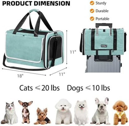 Cat Carrier for Travel, Soft-Sided, Top Loading, Privacy Curtain, to 20 lbs - Image 2