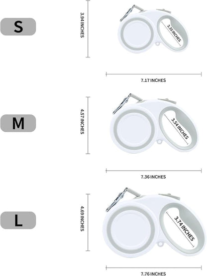 16 Ft Retractable Dog Leash, 360° Tangle-Free Heavy Duty Great Leas for Dog up to 66lbs with Anti-Slip Handle, Dog Walking Leash Suitable for Medium Dogs (White,M)