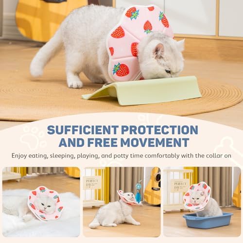 Avont Cat Cone M Adjustable Soft E-Collar, Strawberry - Image 2