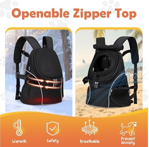 WOYYHO Pet Dog Carrier Backpack with Windows, Ventilated Small Dog Backpack - Image 6