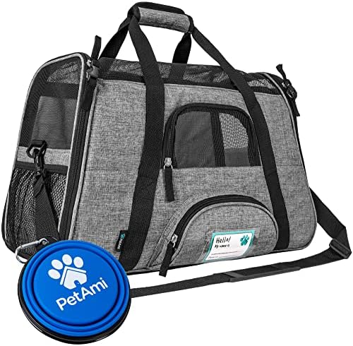 PetAmi Airline Approved Pet Carrier for Cats Small Dogs, Small Heather Gray by PetAmi