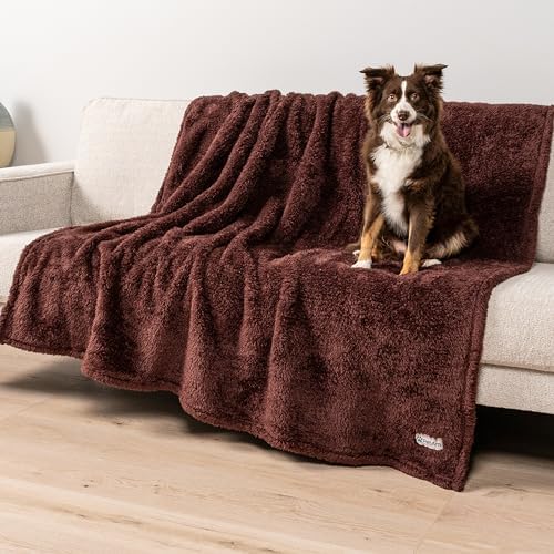 PetAmi Soft Plush Sherpa Dog Blanket for Pet Cat, X-Large 60x80, Brown - Image 2