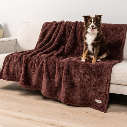 PetAmi Soft Plush Sherpa Dog Blanket for Pet Cat, X-Large 60x80, Brown - Image 2