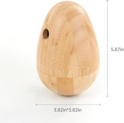 LOOBANI Bamboo Treat Dispenser Wobble Toys Enrichment Puzzle Food Dispenser Ball Toy IQ Training for Small Medium Dog