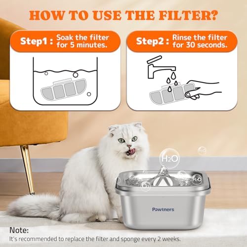 Pawtners 8 Packs Replacement Filters for WF008A 4L Cat Water Fountain - Image 2