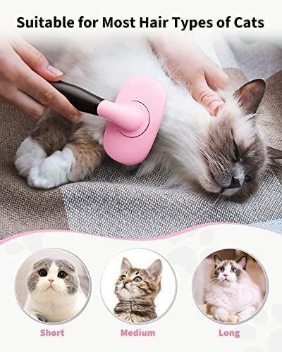 Glendan Dog & Cat Brush- Slicker Pet Brush- Shedding Grooming Tools (Pink) - Image 6