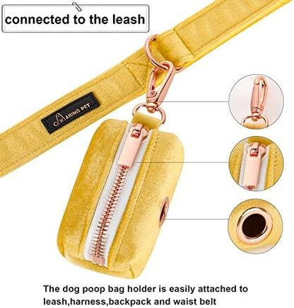 ARING PET Dog Poop Bag Holder, Velvet Doggy Waste Bag Dispenser Attach to Any Leashes, Portable Washable Pet Waste Pouch Dispenser with Metal Zipper - Image 3