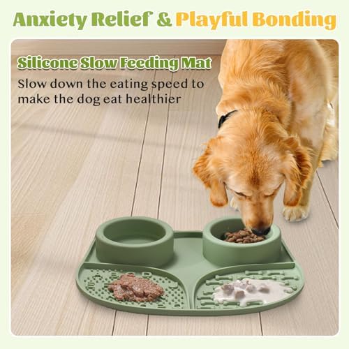 Silicone Lick Mat for Dogs with Suction Cups, Slow Feeder Dog Bowls & Dog Lick Mat for Anxiety Relief, Snuffle Mat for Dogs, Dog Food Bowl & Cat Food Bowl, Slow Feeder Cat Bowl for Wet & Dry Treats - Image 6