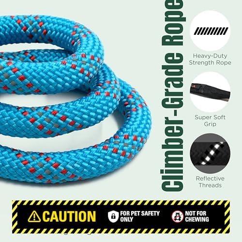 Dog Seat Belt for Car | Universal Pet Car Seatbelt with Reflective Climbing Rope, Aviation Aluminum Carabiner with 360° Swivel & Auto-Lock, Secure Safety Restraint (Trail Blue 360°) - Image 2