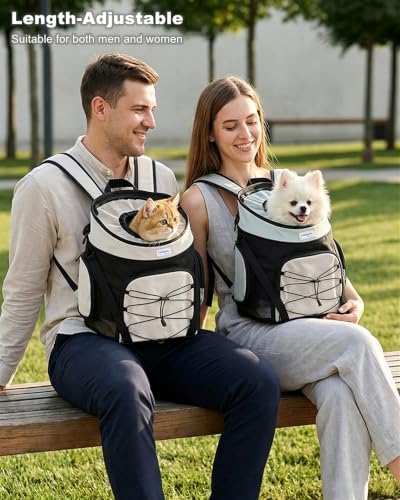 Pet Dog Carrier Backpack Small Dog Medium Cats Front Backpack with Storage Pockets,Adjustable Straps,Ventilated for Hiking Camping Travel,Max 14 lbs (Beige) - Image 3