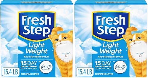 Fresh Step Clumping Cat Litter, Lightweight, Extreme, Long Lasting Odor Control Kitty Litter with Activated Charcoal, Low Dust Formula, 15.4 lb (Pack of 2) by FreshStep