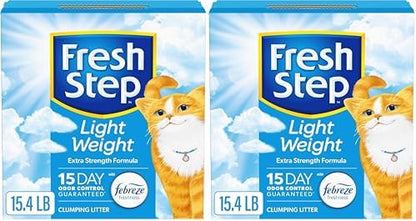 Fresh Step Clumping Cat Litter, Lightweight, Extreme, Long Lasting Odor Control Kitty Litter with Activated Charcoal, Low Dust Formula, 15.4 lb (Pack of 2) by FreshStep