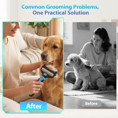 3-in-1 Grooming Brush: Skin-Safe Dematting Rake for Dogs & Cats - Image 6